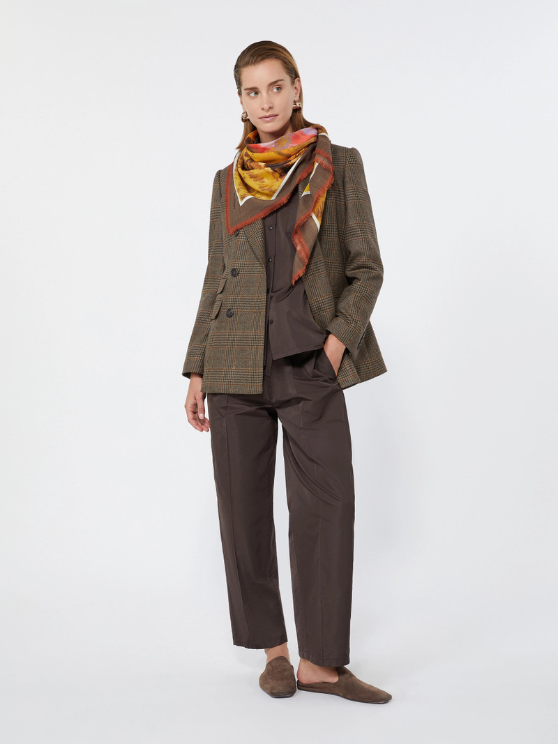 DESERTO Double-breasted mouliné wool twill blazer - BLACK 2