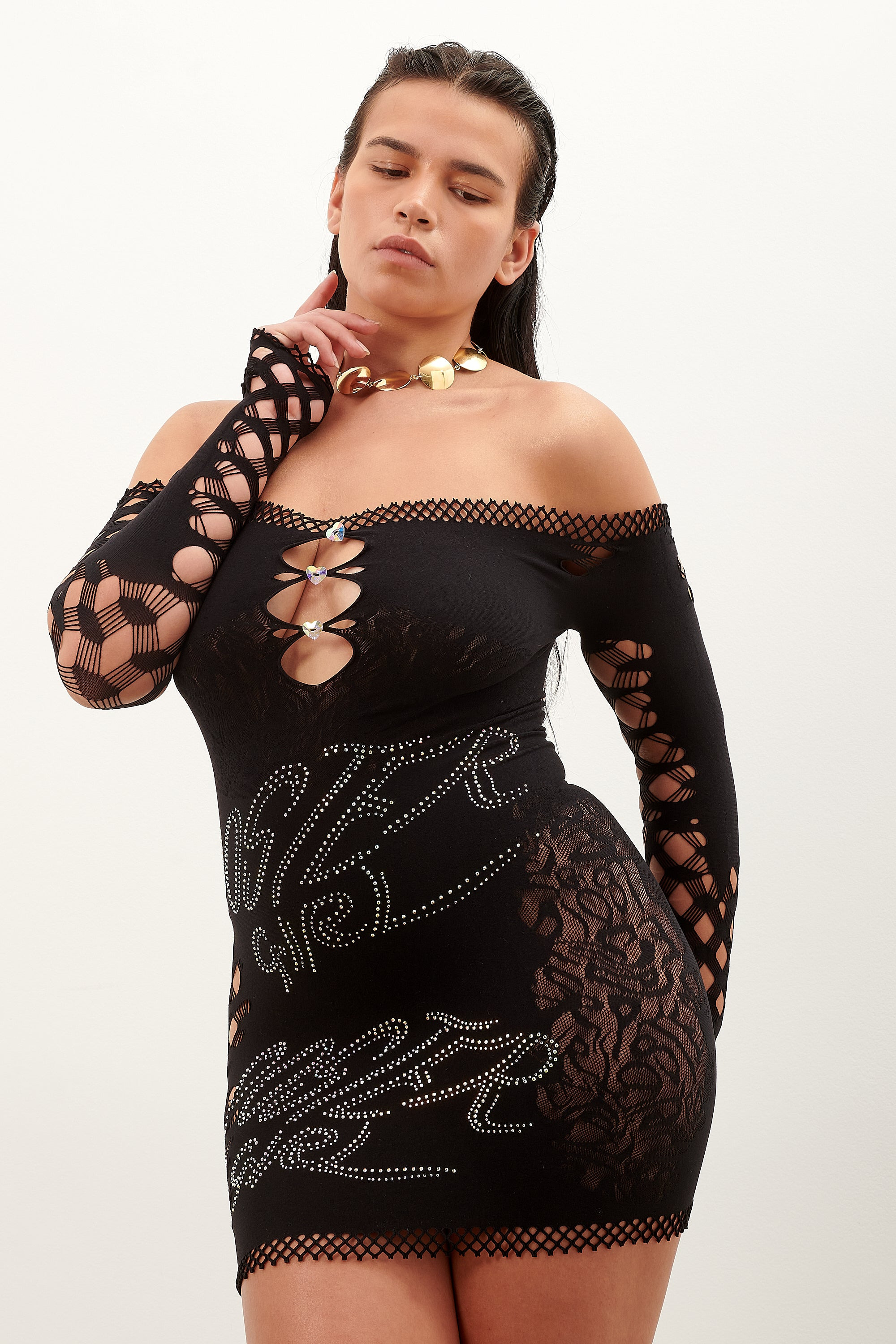 COCO DRESS LONG SLEEVE IN JET BLACK - 3