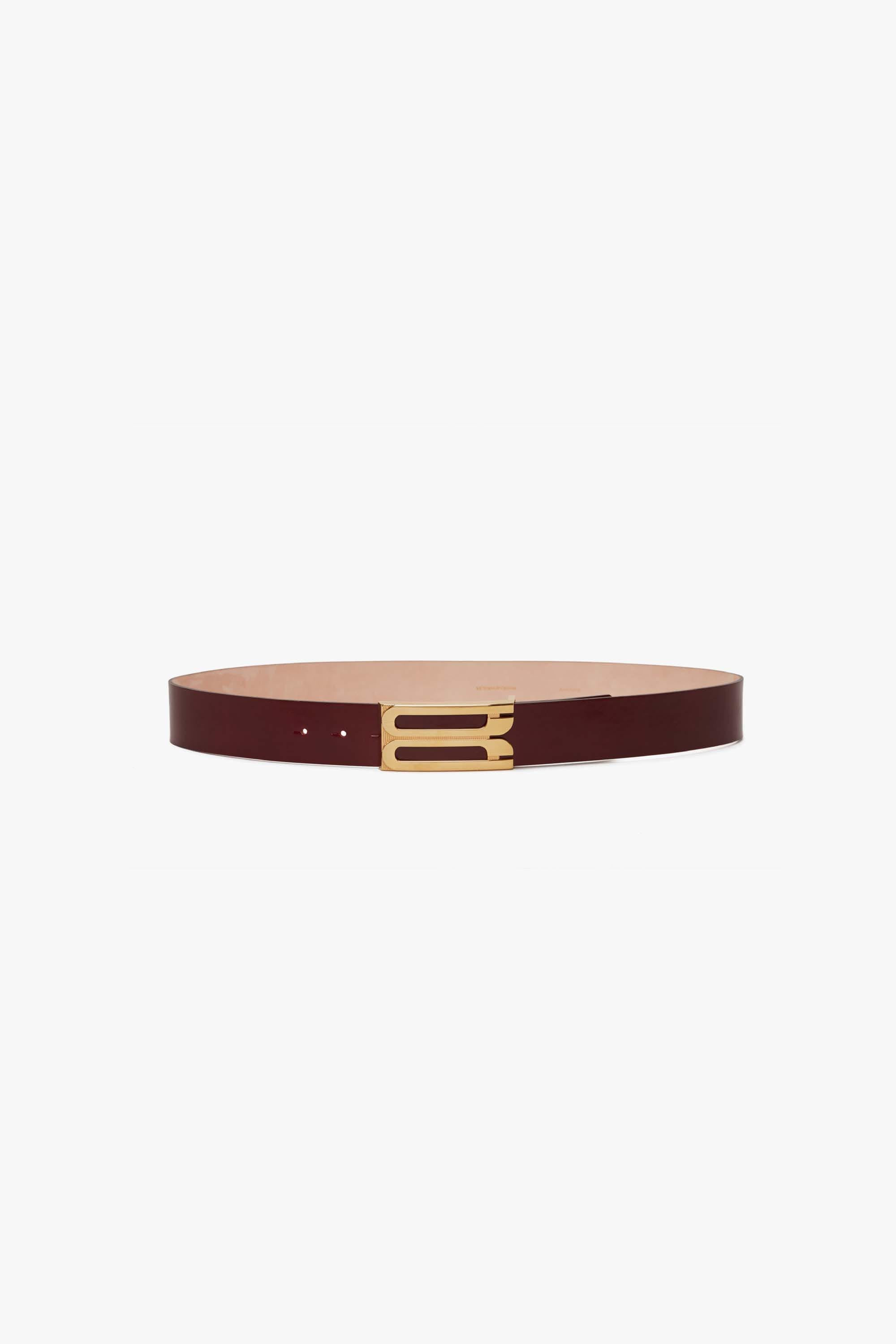 Jumbo Frame Belt In Burgundy Glossed Leather - 1