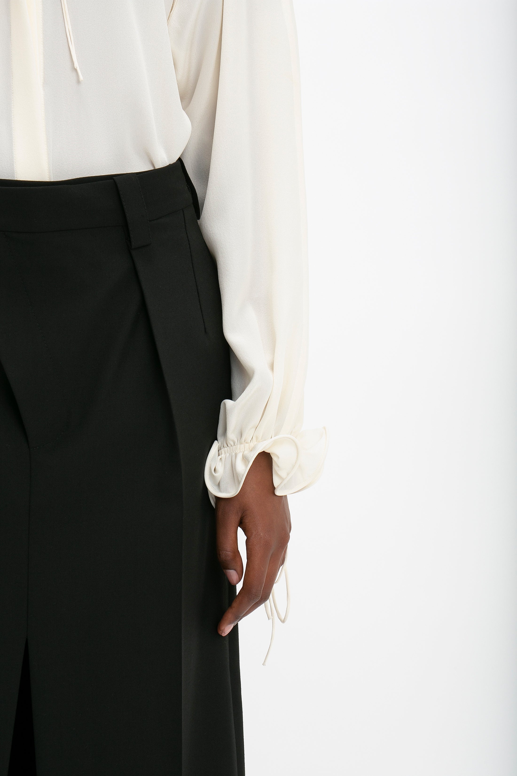 Ruched Detail Blouse In Vanilla - 8