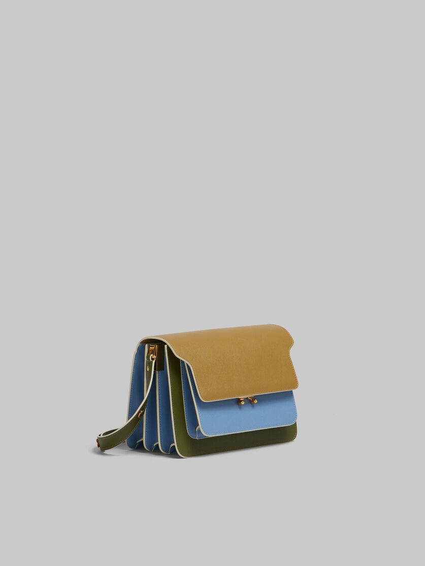 BLUE AND GREEN SAFFIANO LEATHER MEDIUM TRUNK BAG - 5