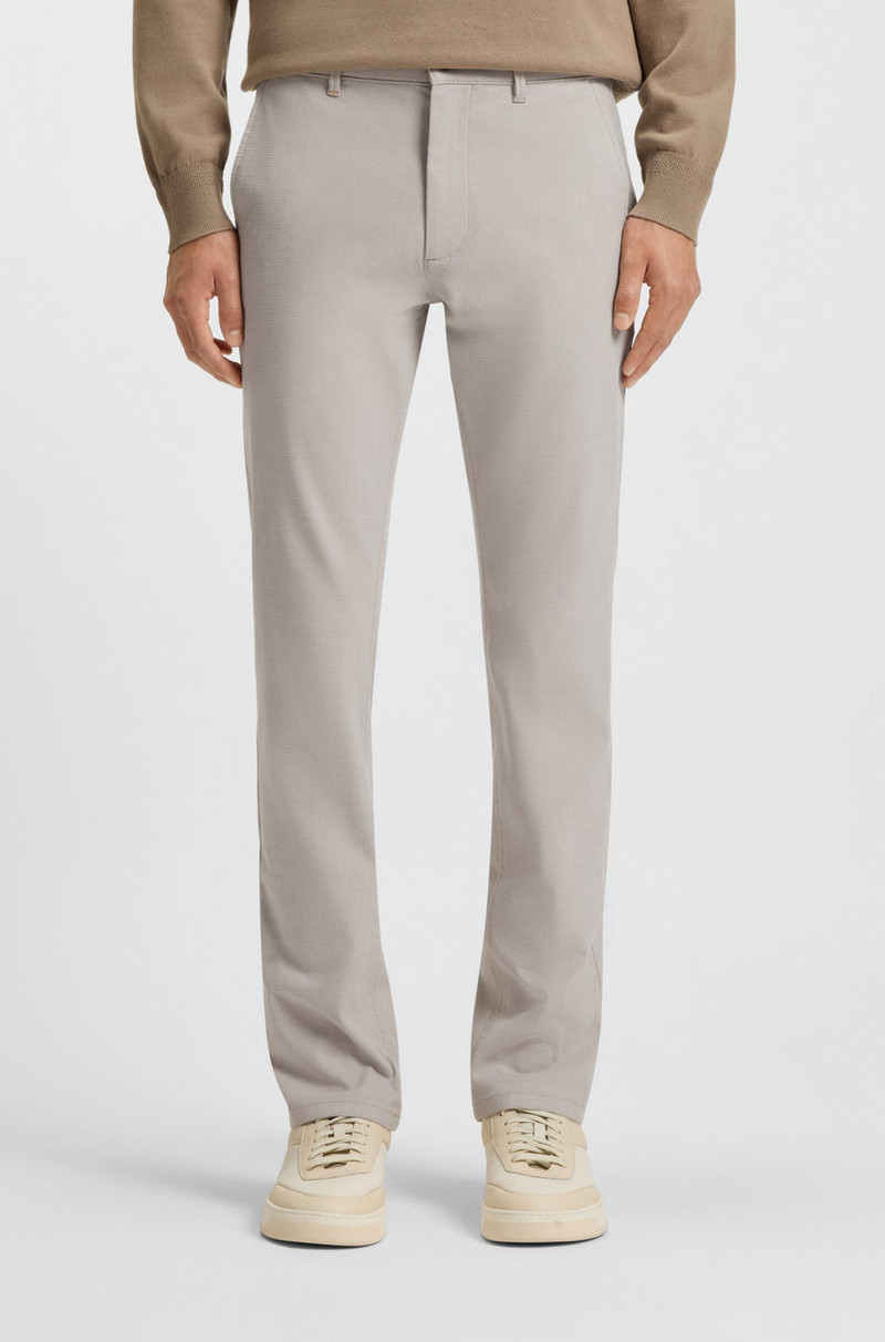 PATTERNED SLIM-FIT TROUSERS IN STRETCH FABRIC 2