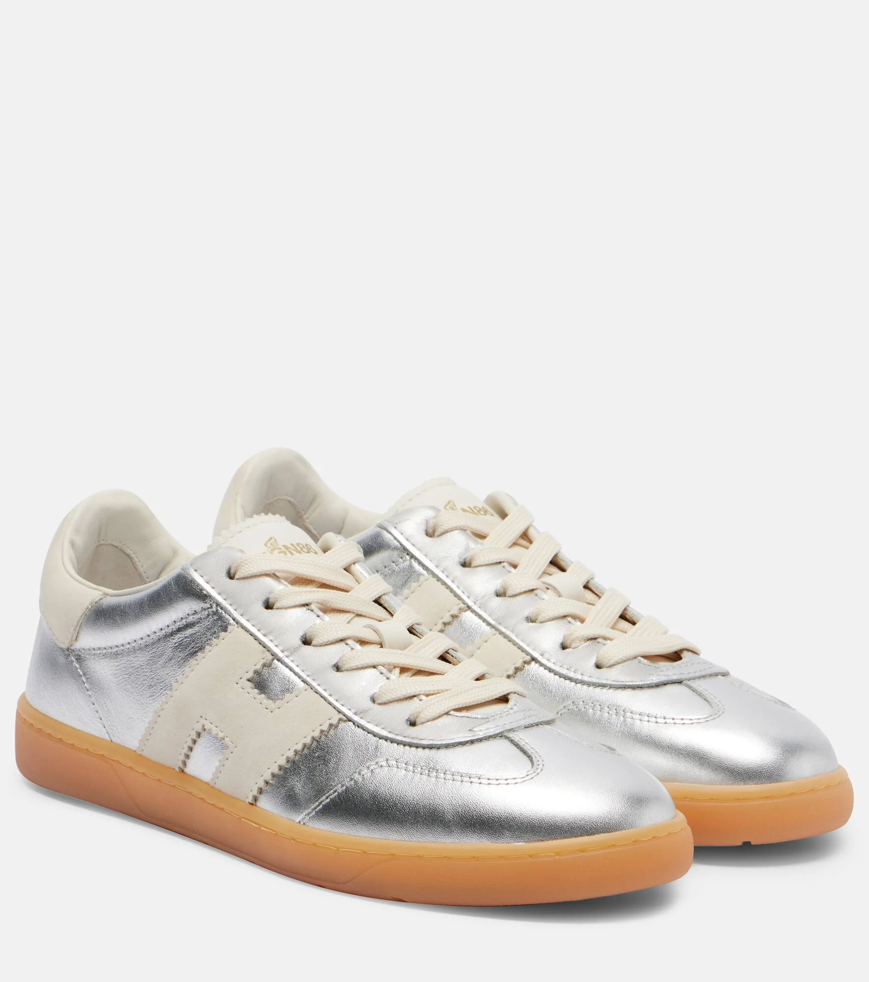 Cool metallic leather sneakers - 1