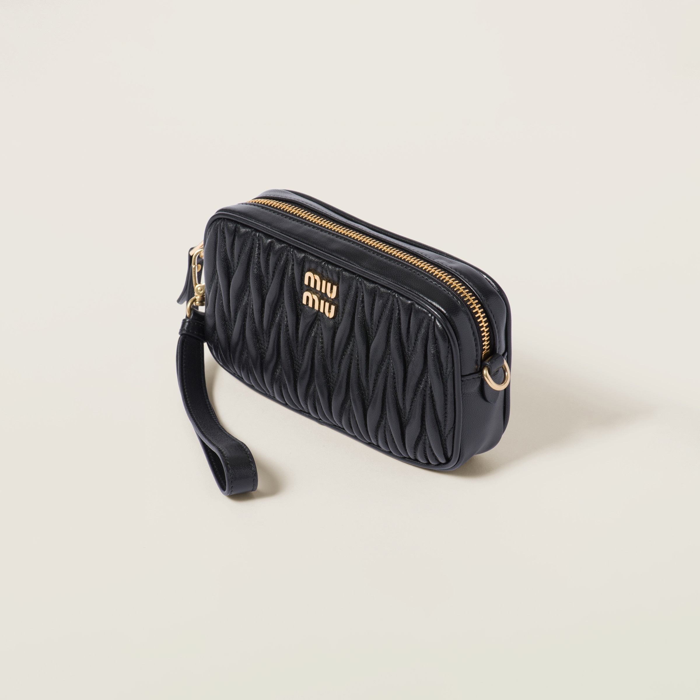 Matelassé nappa leather pouch - 2