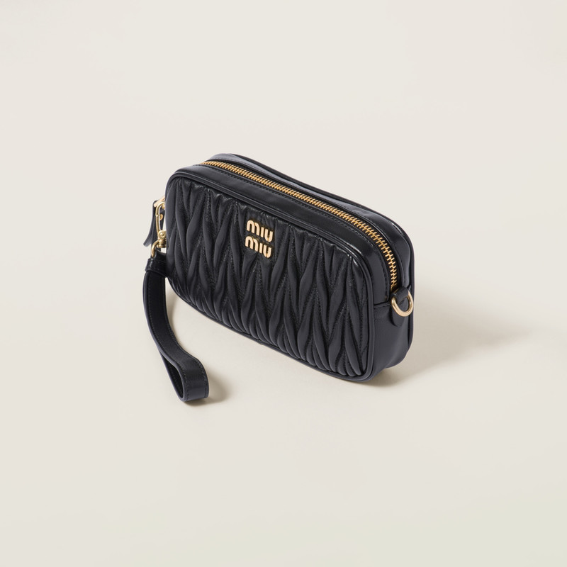 Miu Miu Matelassé nappa leather pouch outlook