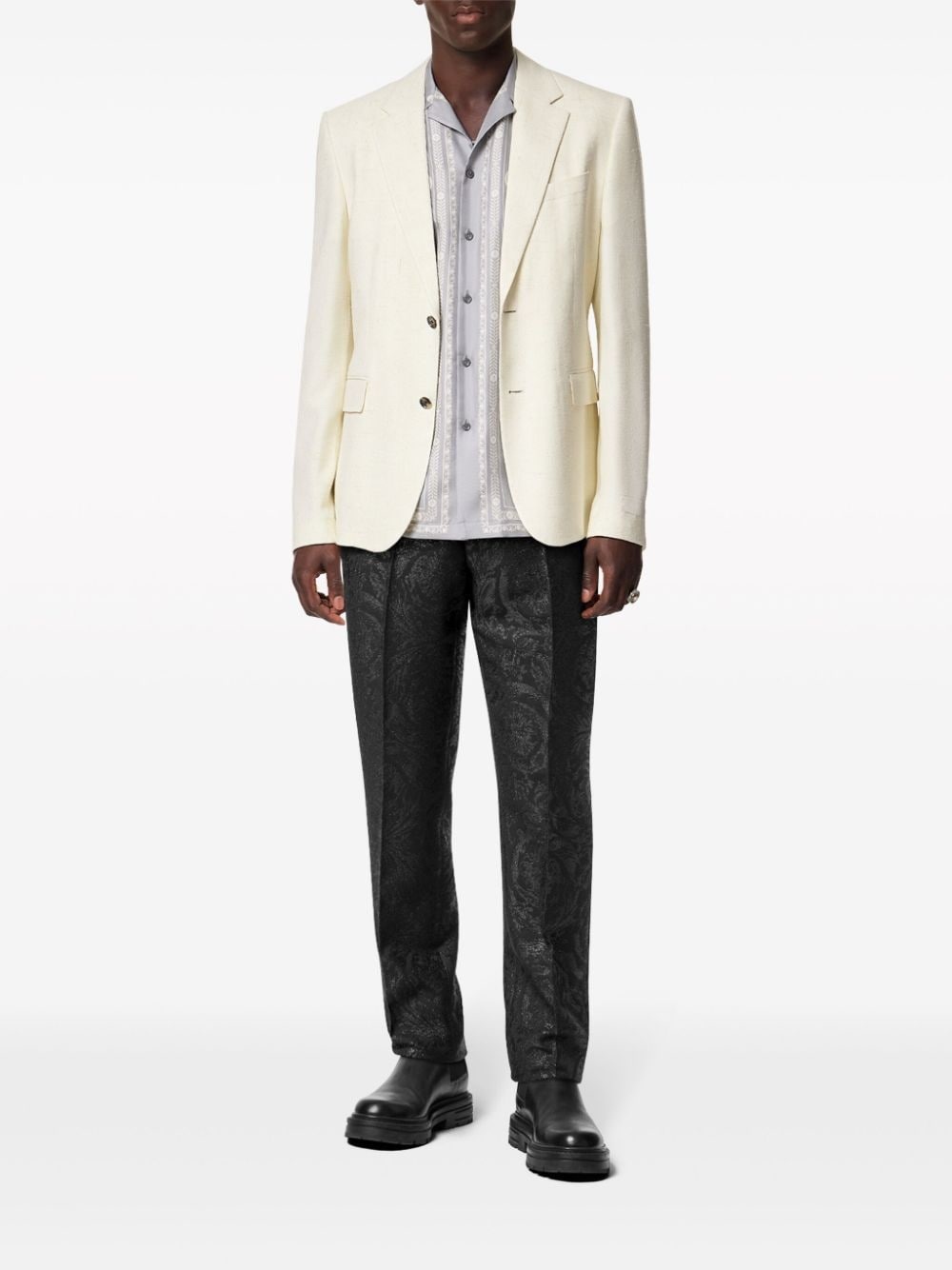 Barocco jacquard tailored trousers - 2