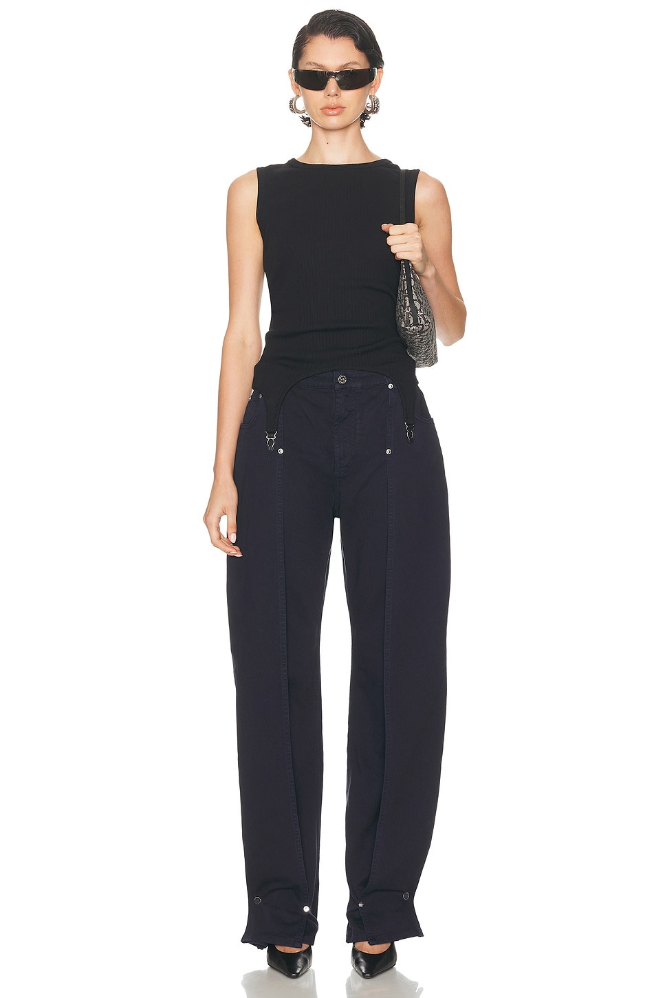 Overdyed Upper Panel Denim Trouser - 5