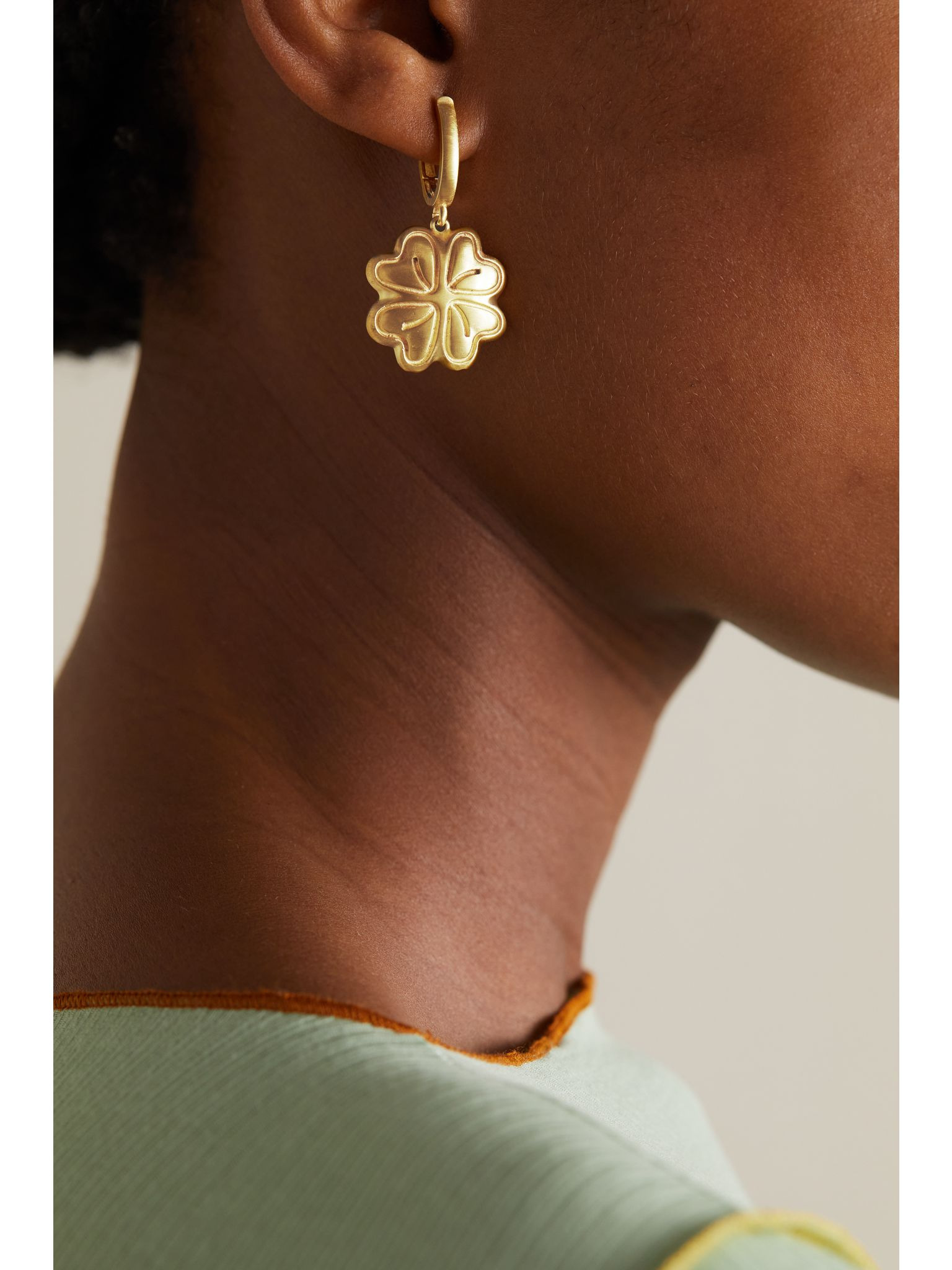 Four Leaf Clover 14-karat gold earrings Gold - 2