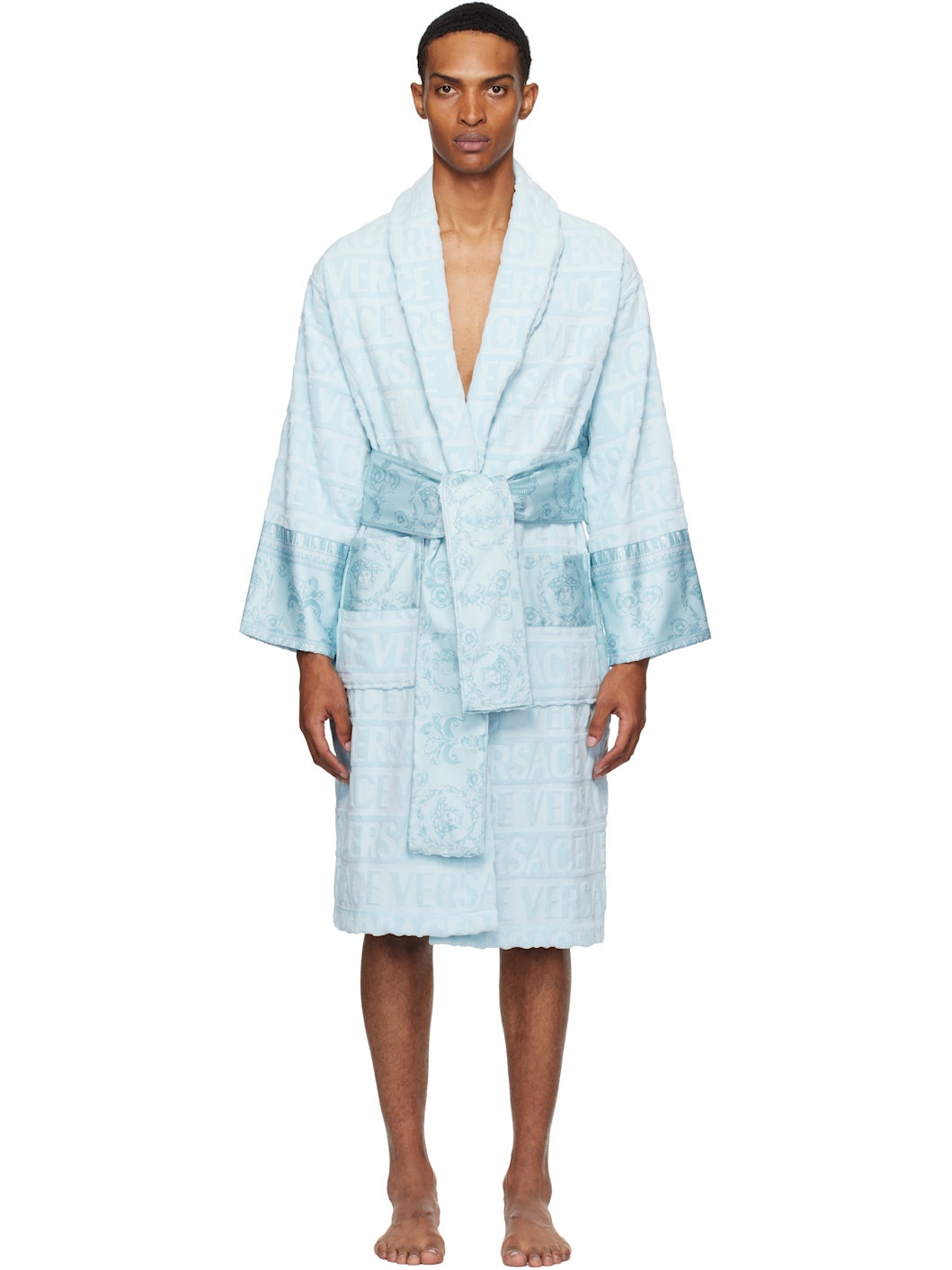Blue 'I Heart Baroque' Bathrobe - 1