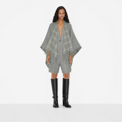 Burberry Check Wool Reversible Cape outlook
