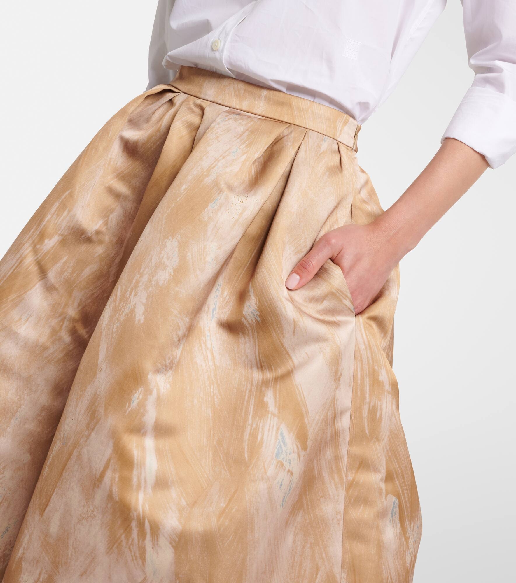 Printed high-rise midi skirt - 4