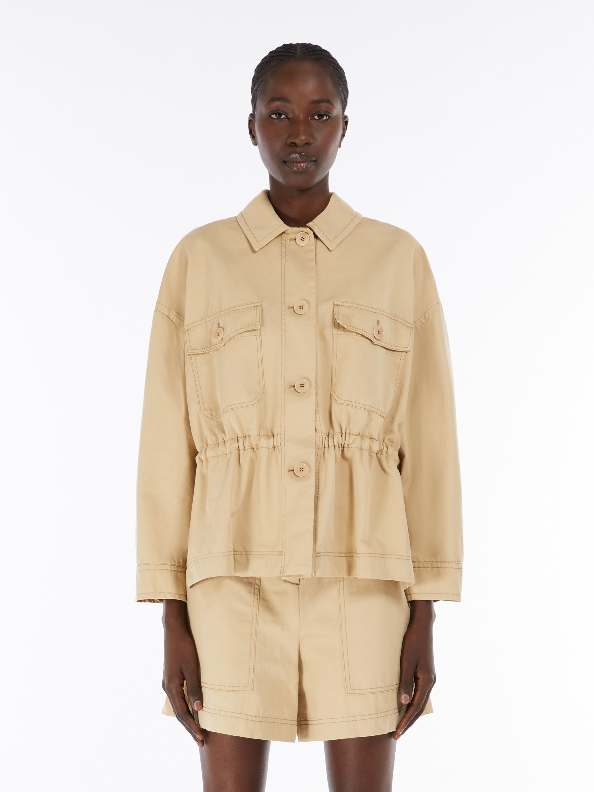 EGER Cotton and linen jacket with drawstring - 3