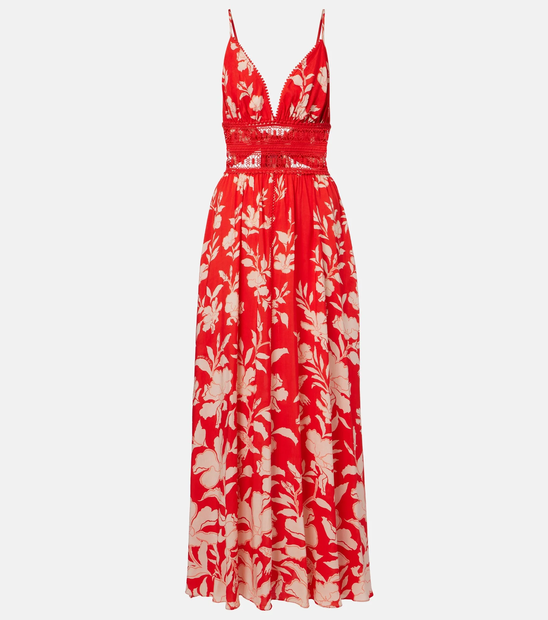 Havana crochet-trimmed floral maxi dress - 1