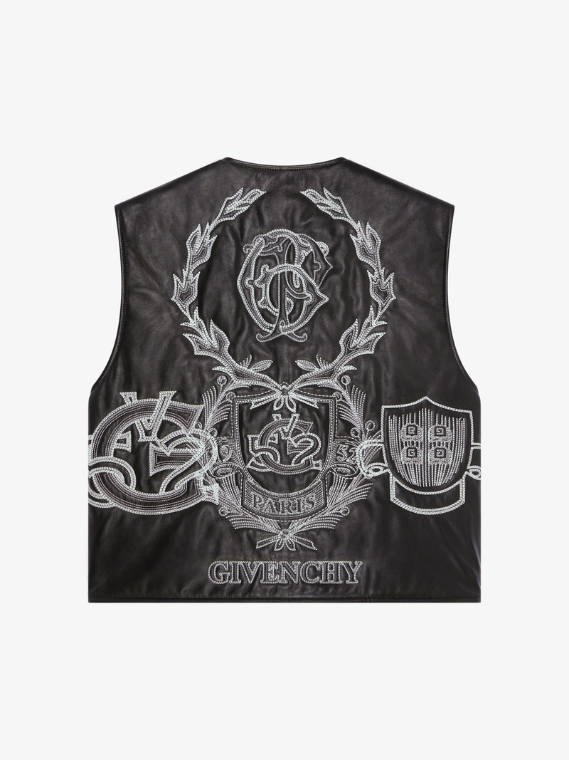 GIVENCHY CREST WAISTCOAT IN EMBROIDERED LEATHER 5