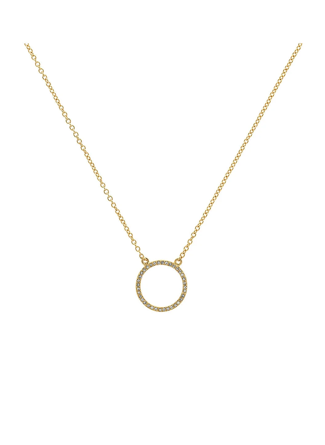 GOLD CRYSTAL CIRCLE NECKLACE - 1