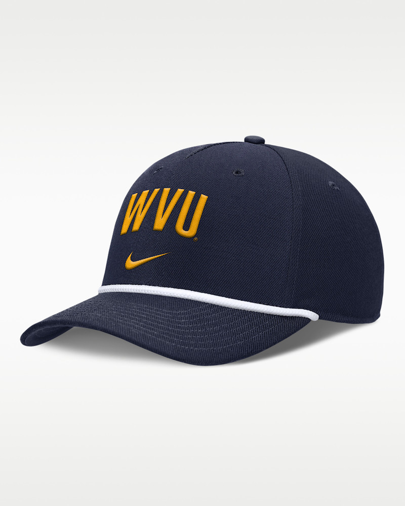 West Virginia Primetime Rise Campus Men's Nike College Adjustable Hat 1