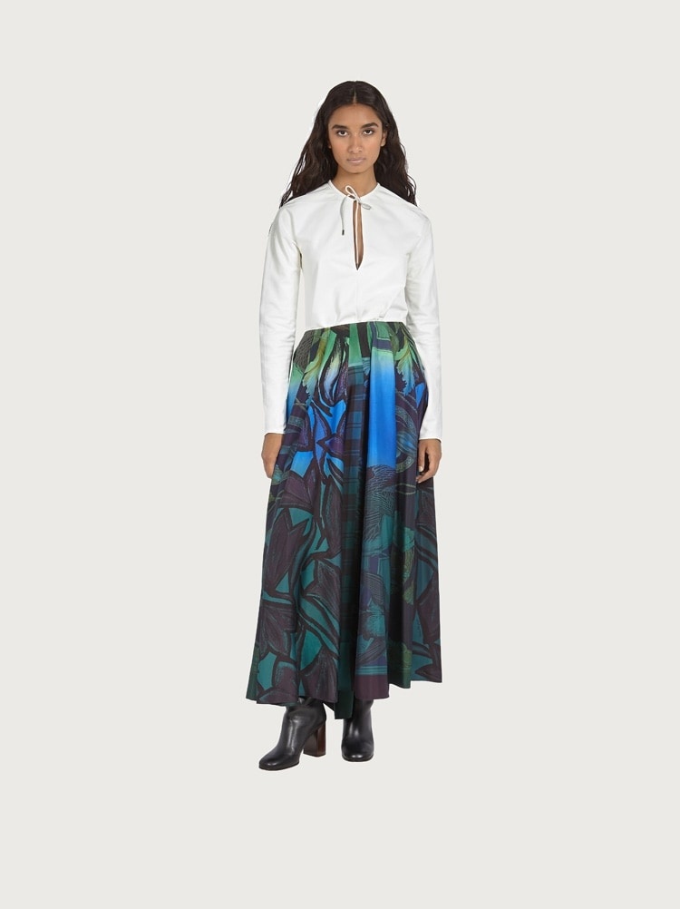HAND-PRINTED SILK SKIRT - 5