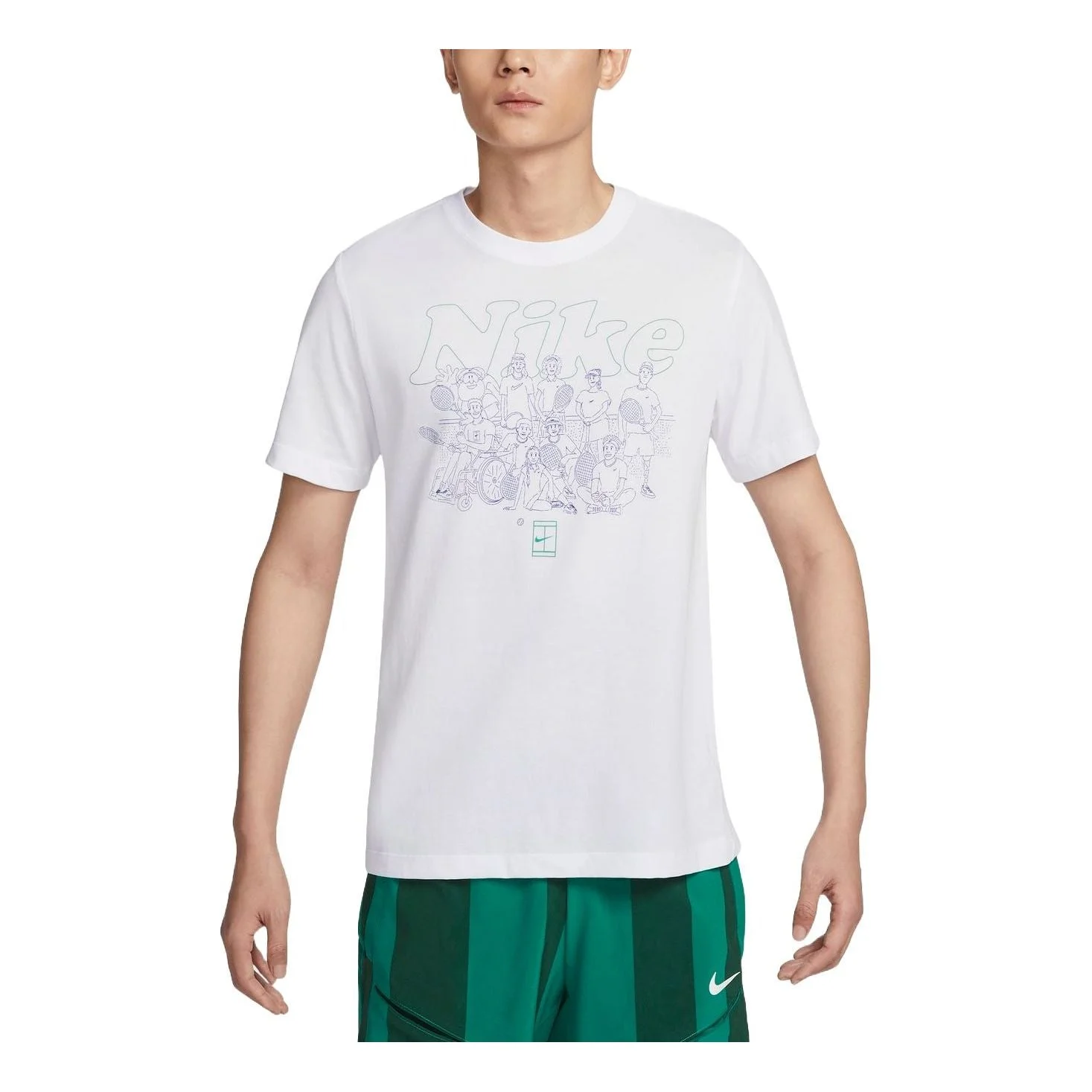 NikeCourt Dri-FIT Tennis T-shirt Asia Sizing 'White' FV8433-100 - 1