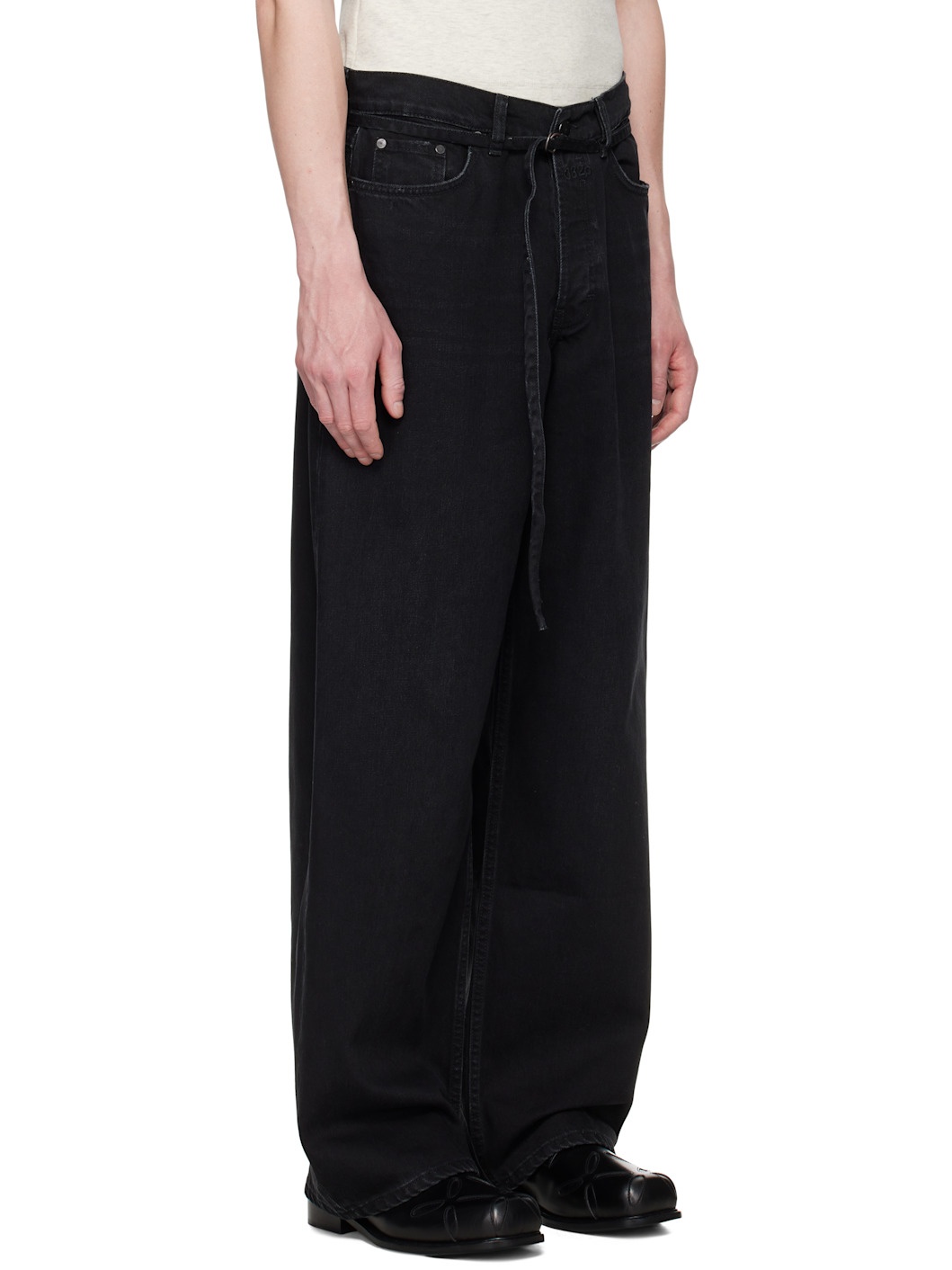 Black Down To Earth Wide Leg Jeans - 2