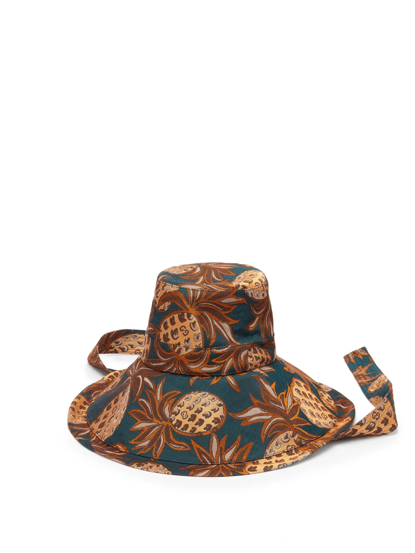 Pineapple-jacquard sun hat - 1