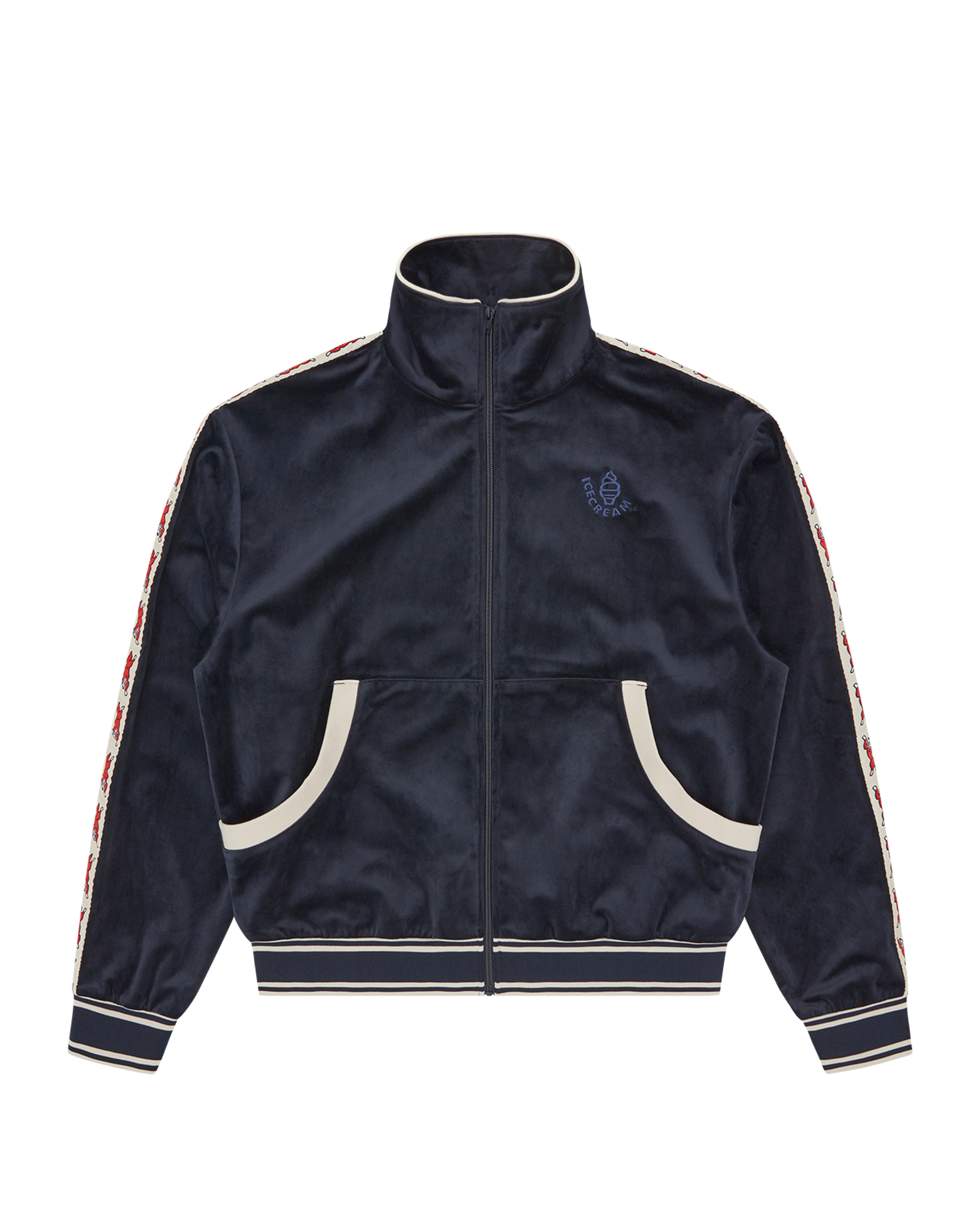 RUNNING DOG TAPED VELOUR TRACK TOP - 1
