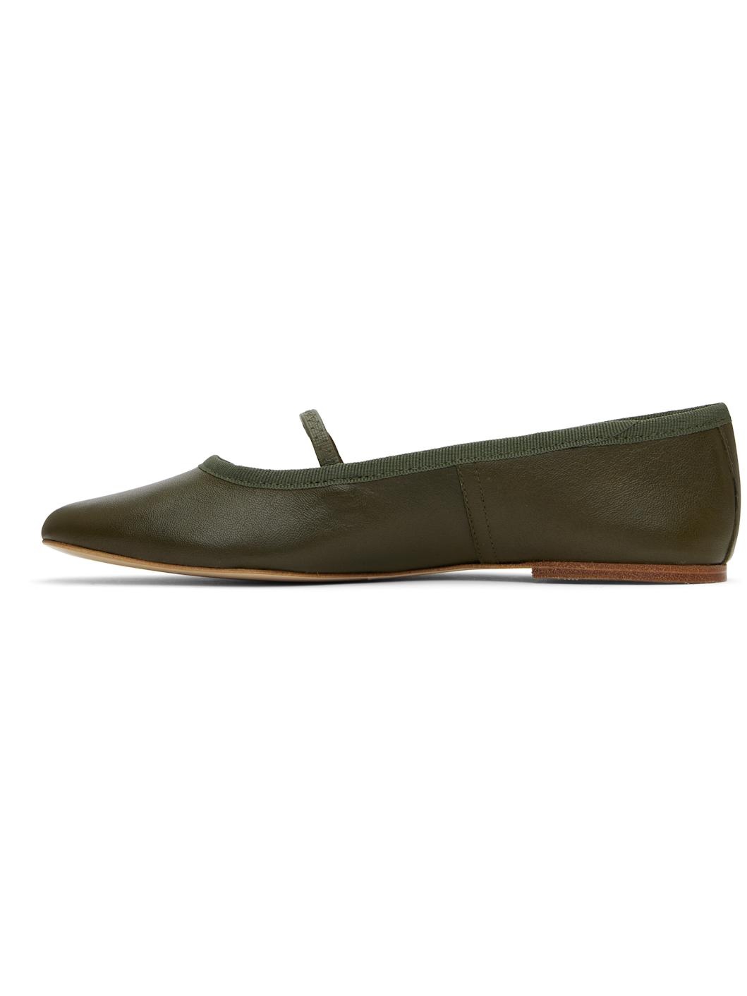 Khaki Swan Ballerina Flats - 3