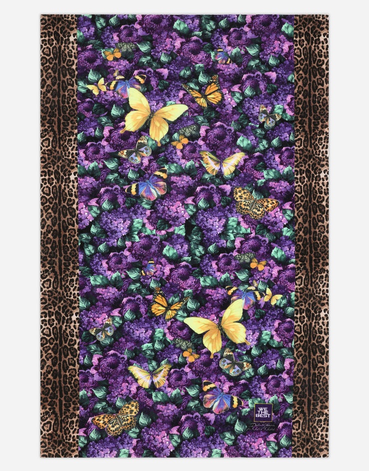 Butterfly-print terry cloth beach towel - 1