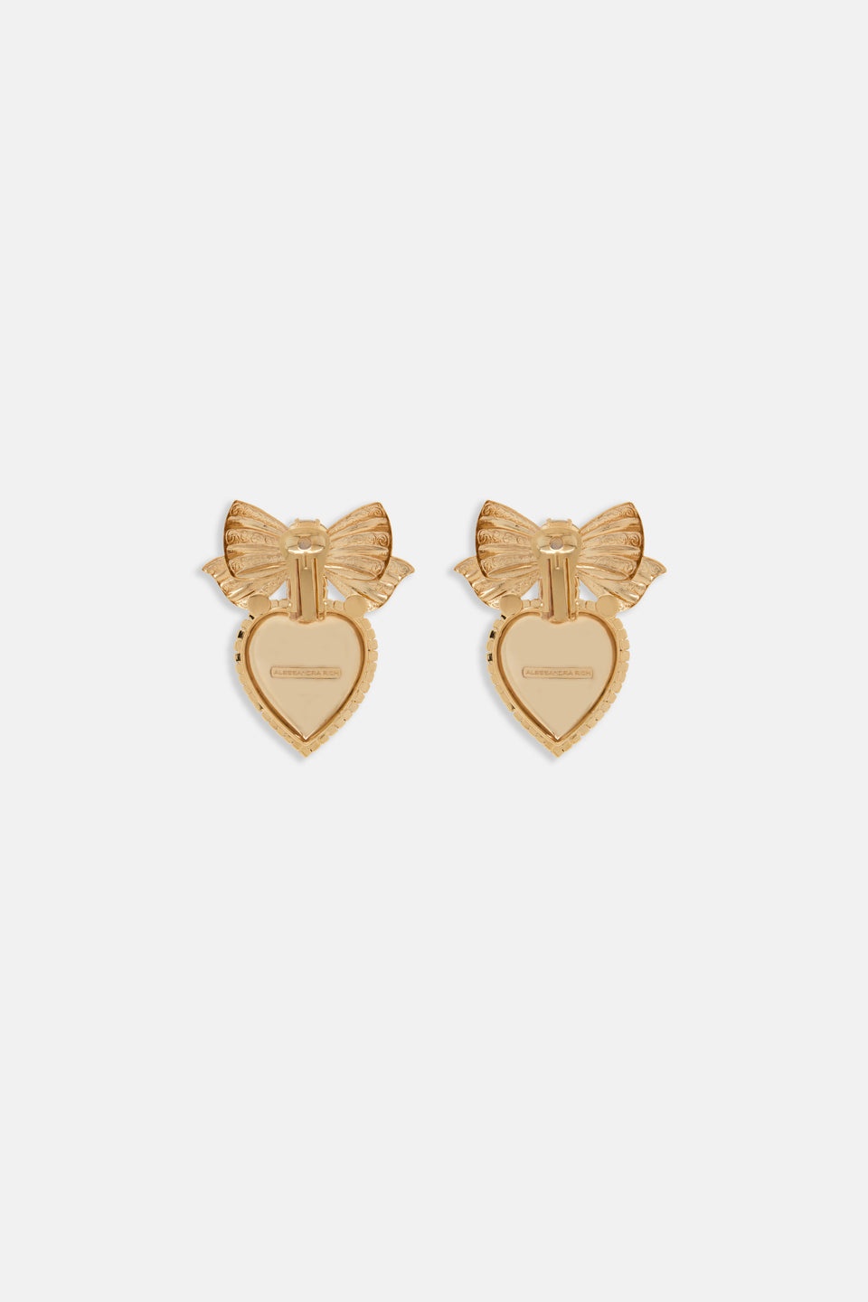 METAL HEART EARRINGS WITH CRYSTAL EMBELLISHMENT - 2