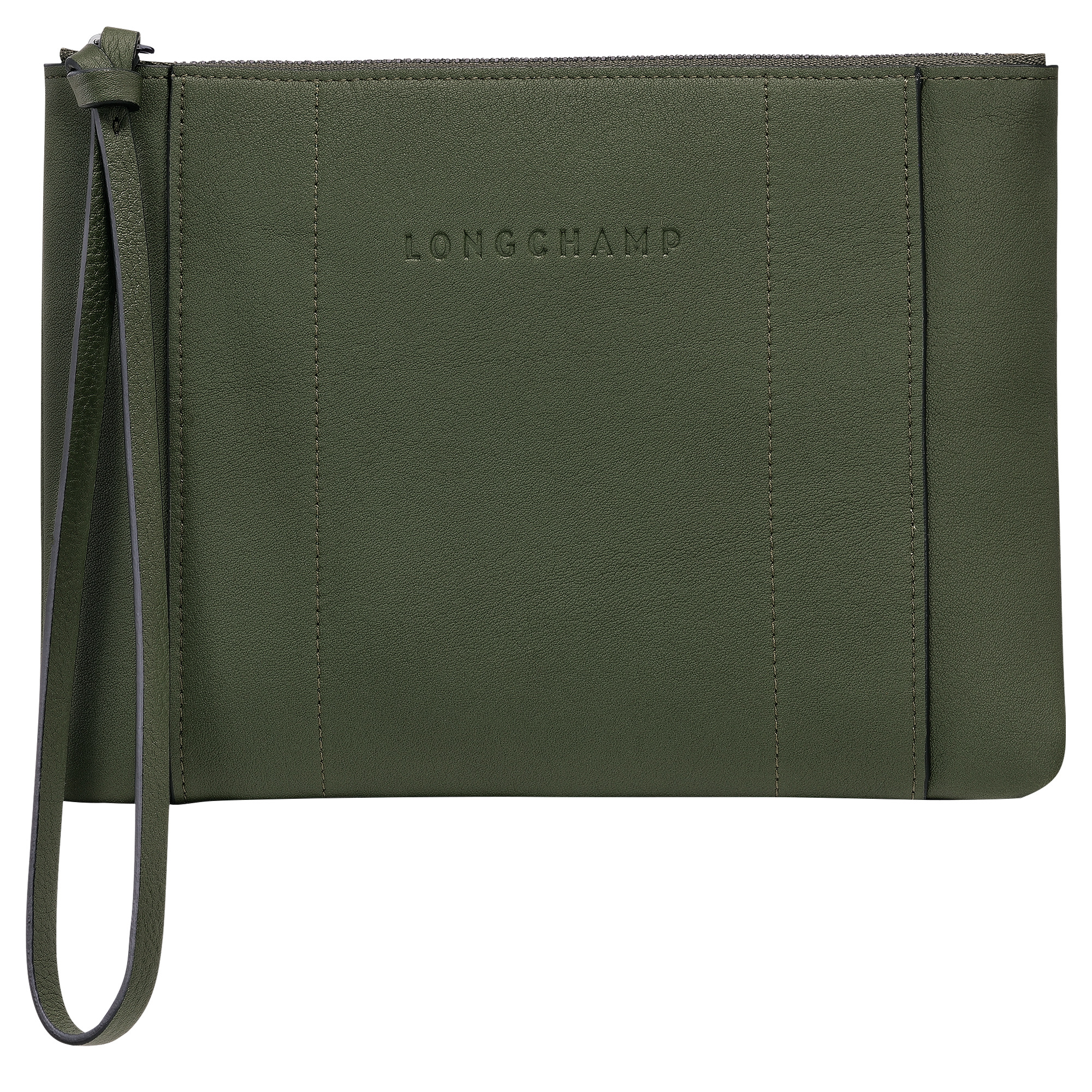 Longchamp 3D Pouch Khaki - Leather - 1