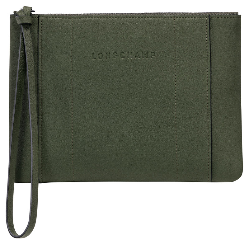 Longchamp 3D Pouch Khaki - Leather 1