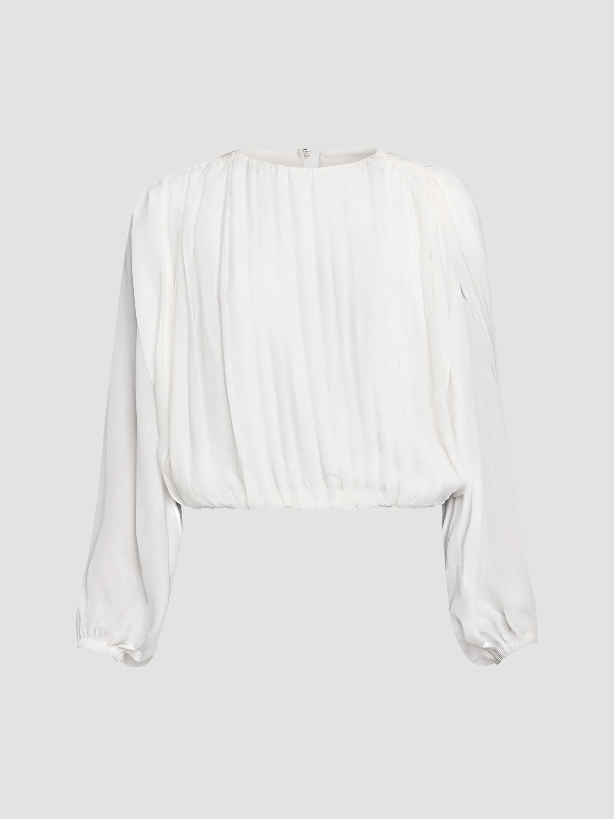 Women's Frida Pleated Silk Top - Ivory - 1