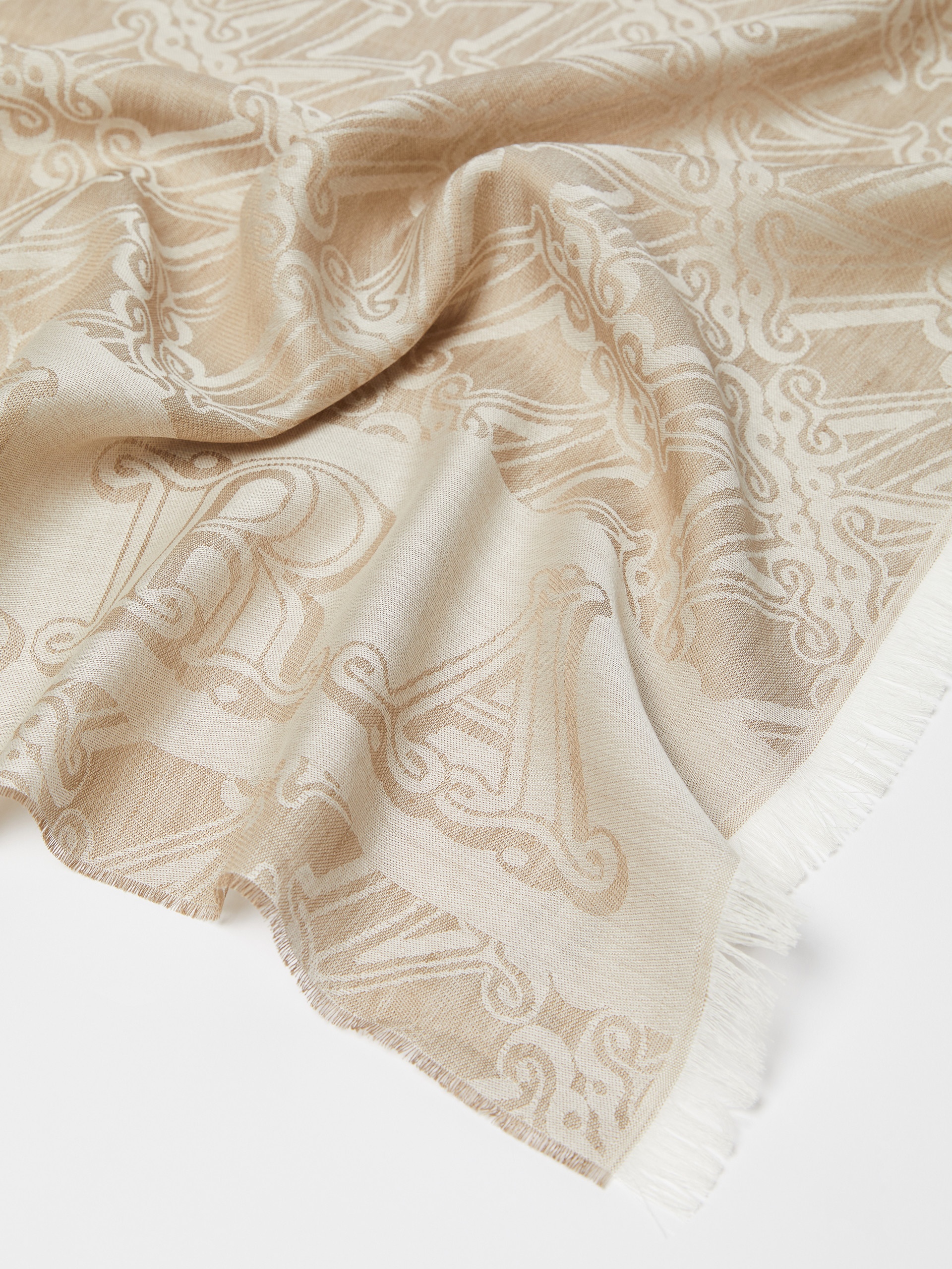 ELEONOR Jacquard-knit wool, silk and linen stole - 2