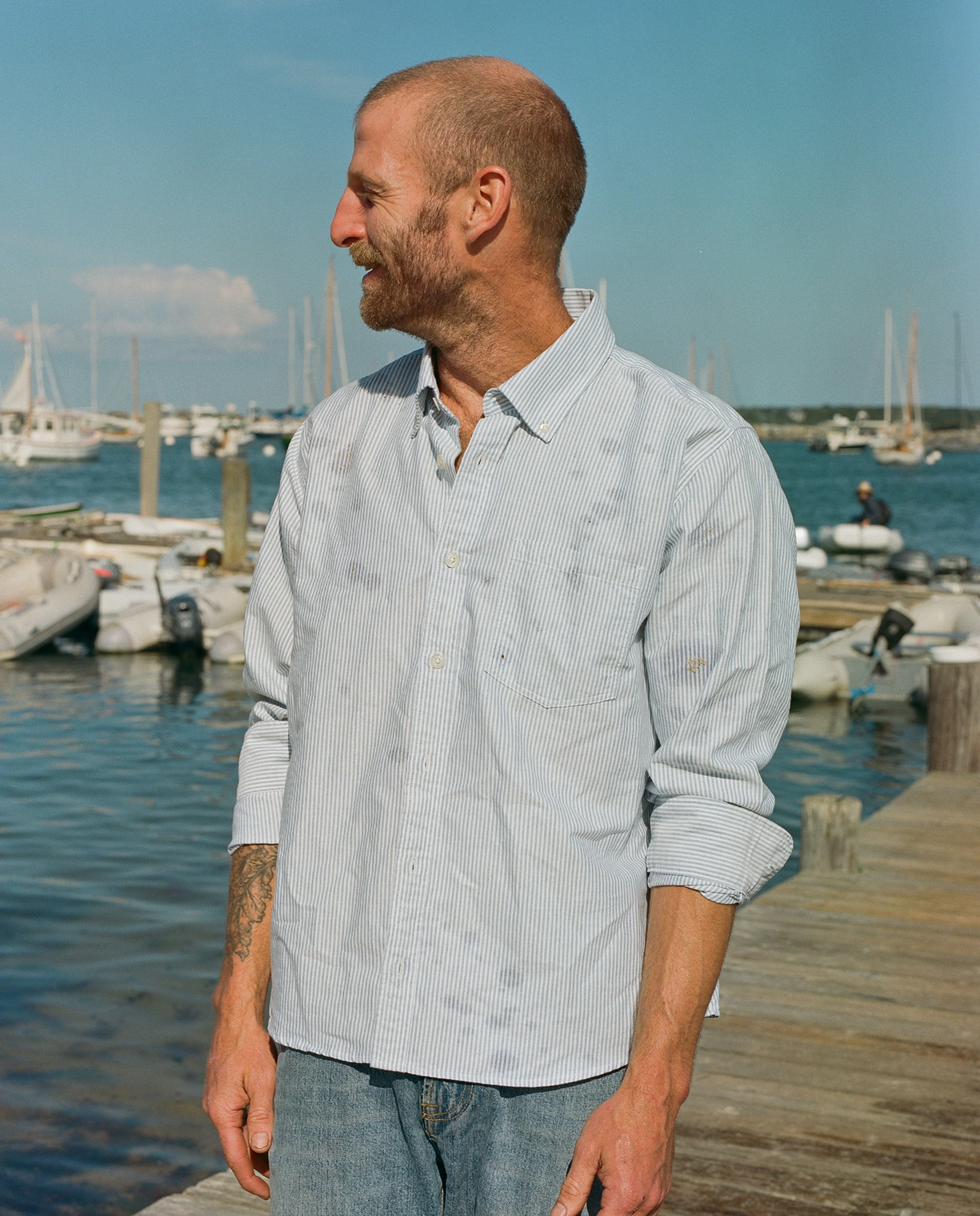 STRIPE OXFORD LS - BLUE - 1