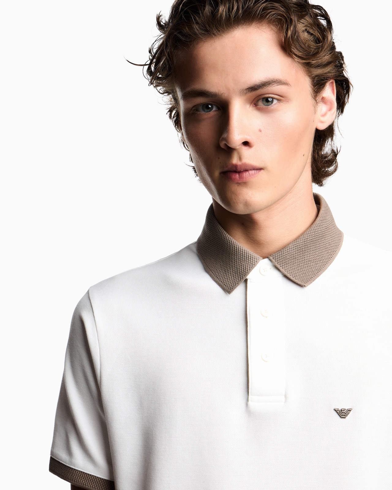 PIQUÉ POLO SHIRT WITH CONTRASTING KNIT TRIM - 5