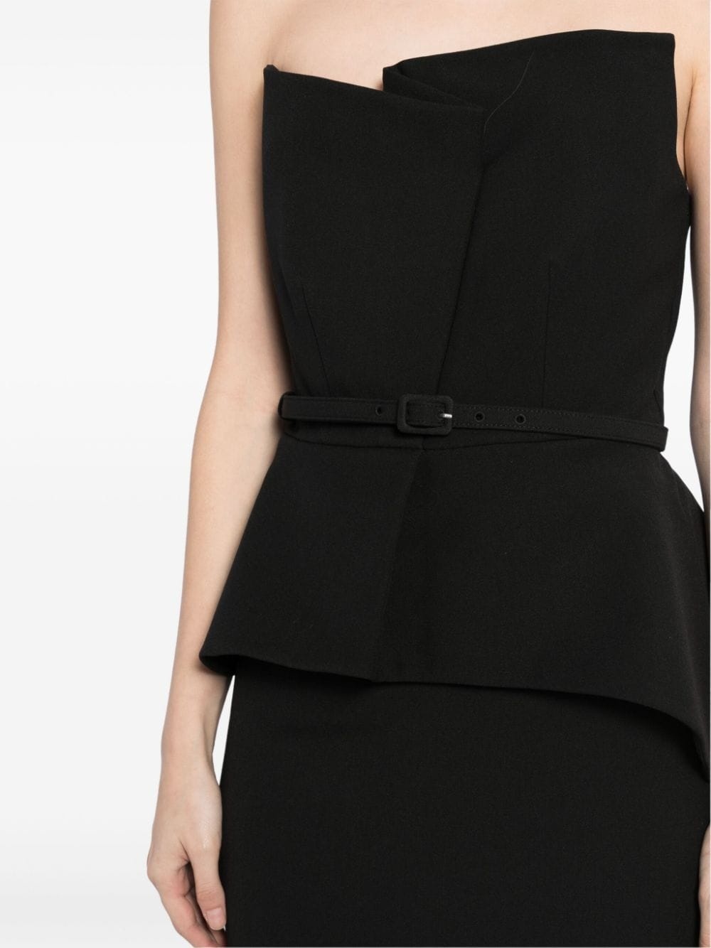 draped crepe gown - 5