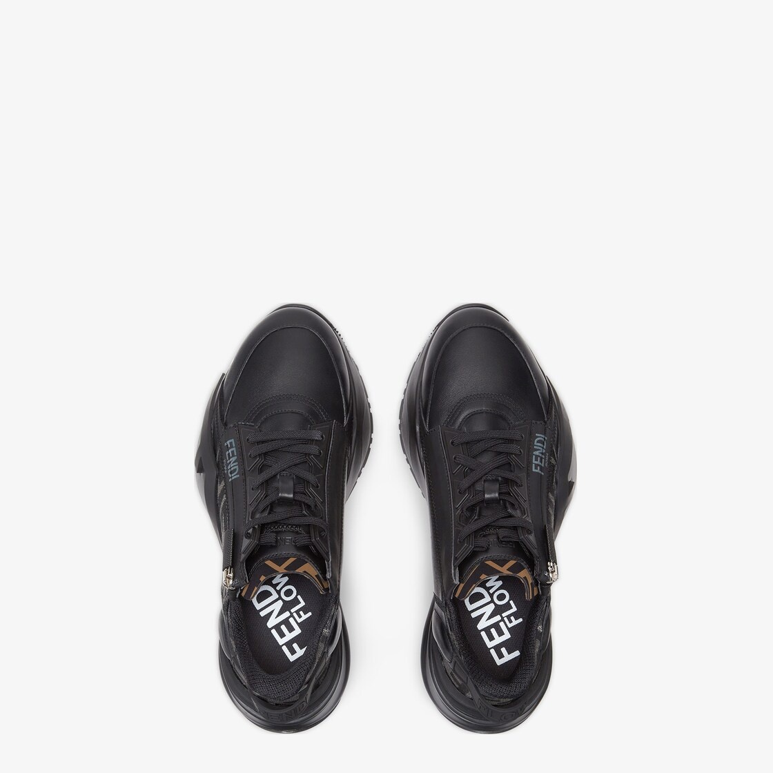 Black leather low-tops - 4