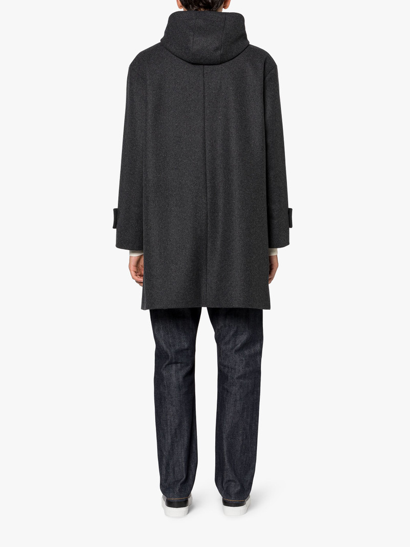 HUMBIE HOOD CHARCOAL WOOL OVERCOAT 4