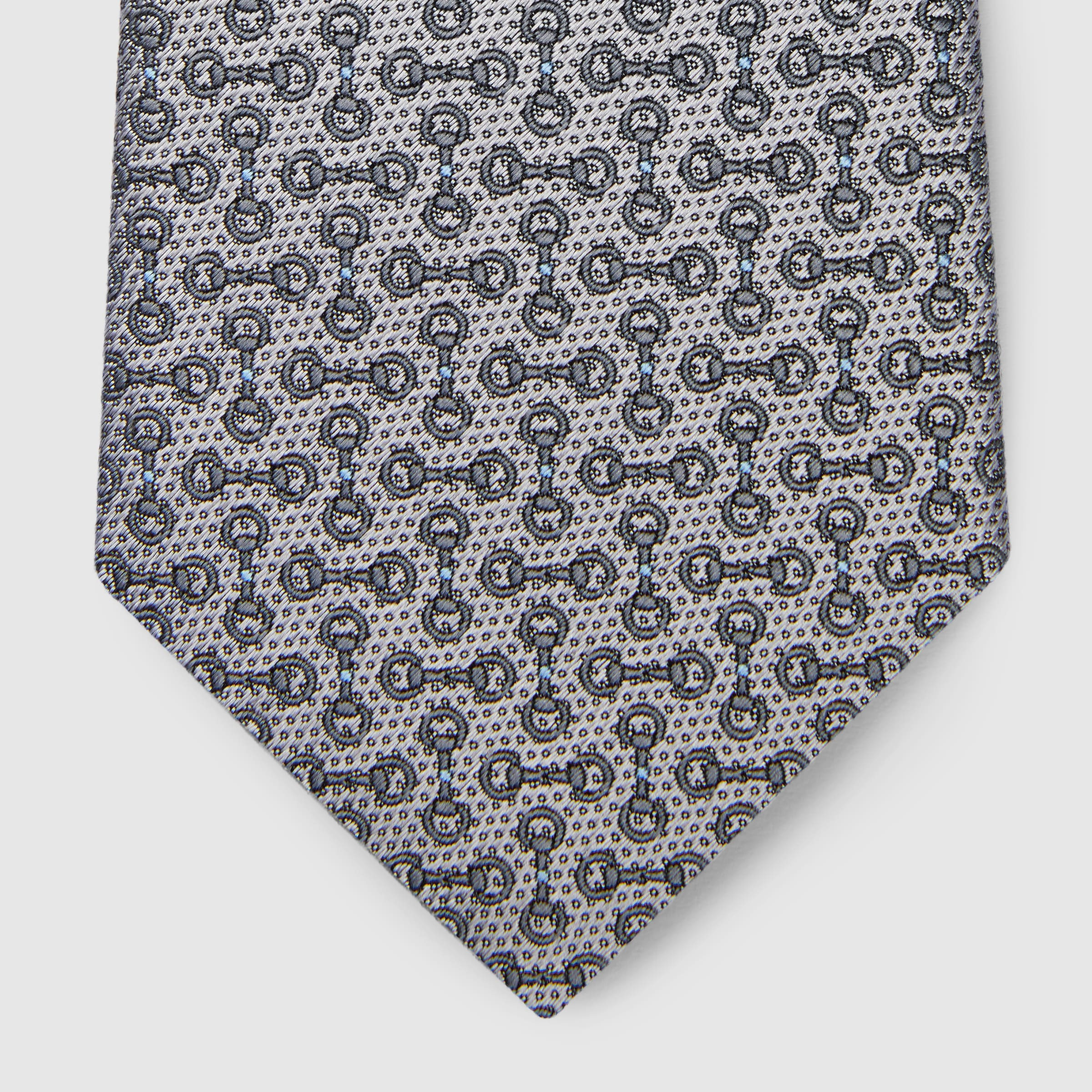 Horsebit silk jacquard tie - 4