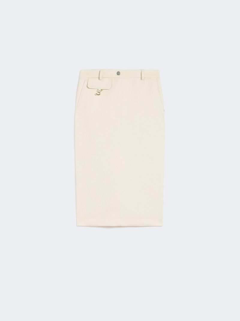 ADEPTO Straight-fit gabardine skirt - VANILLA 1