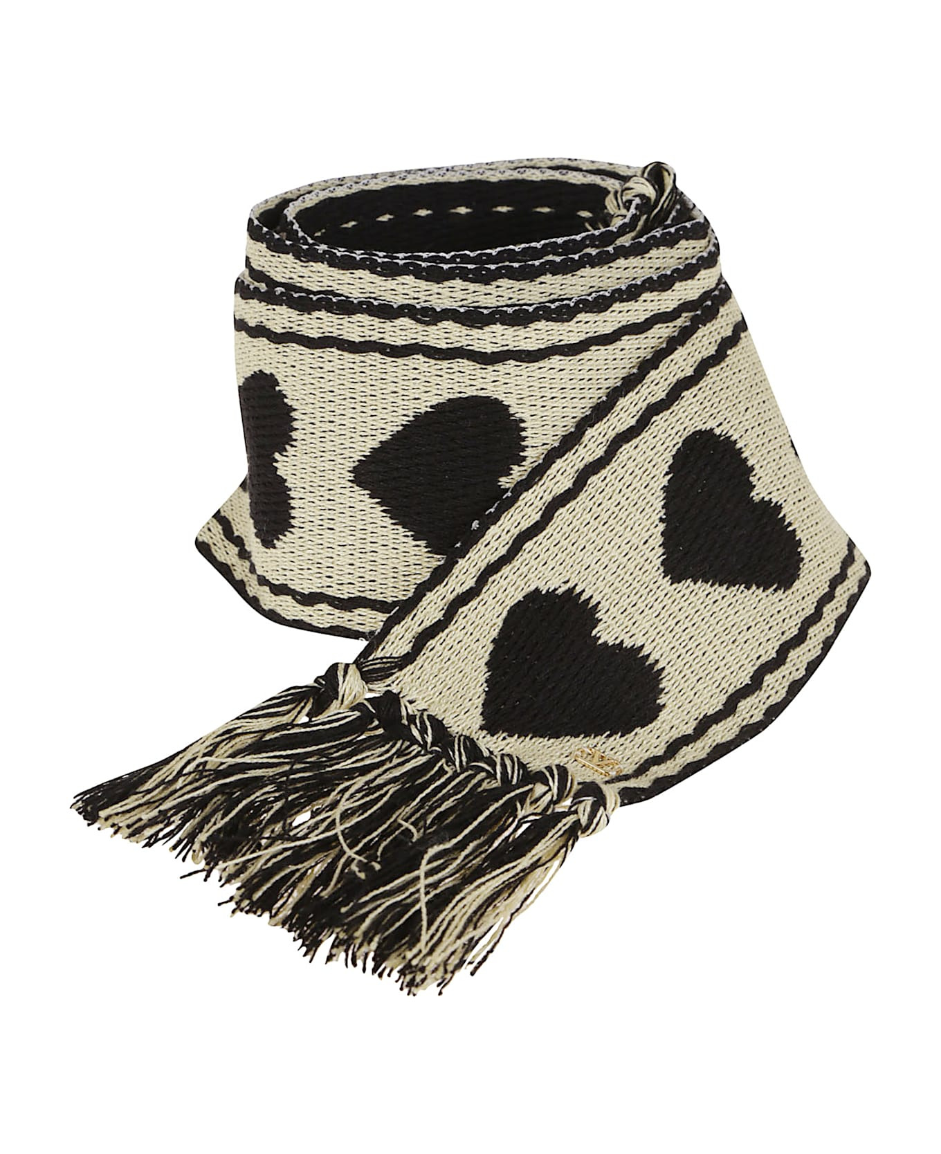 Scarf (180x7cm) | Antibes | Cotone/jacquard Cuore/metal Vlogo - 1