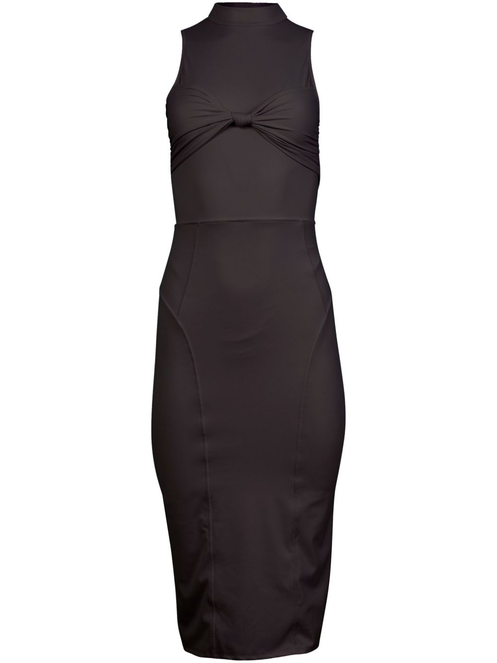knot-detail jersey midi dress - 1