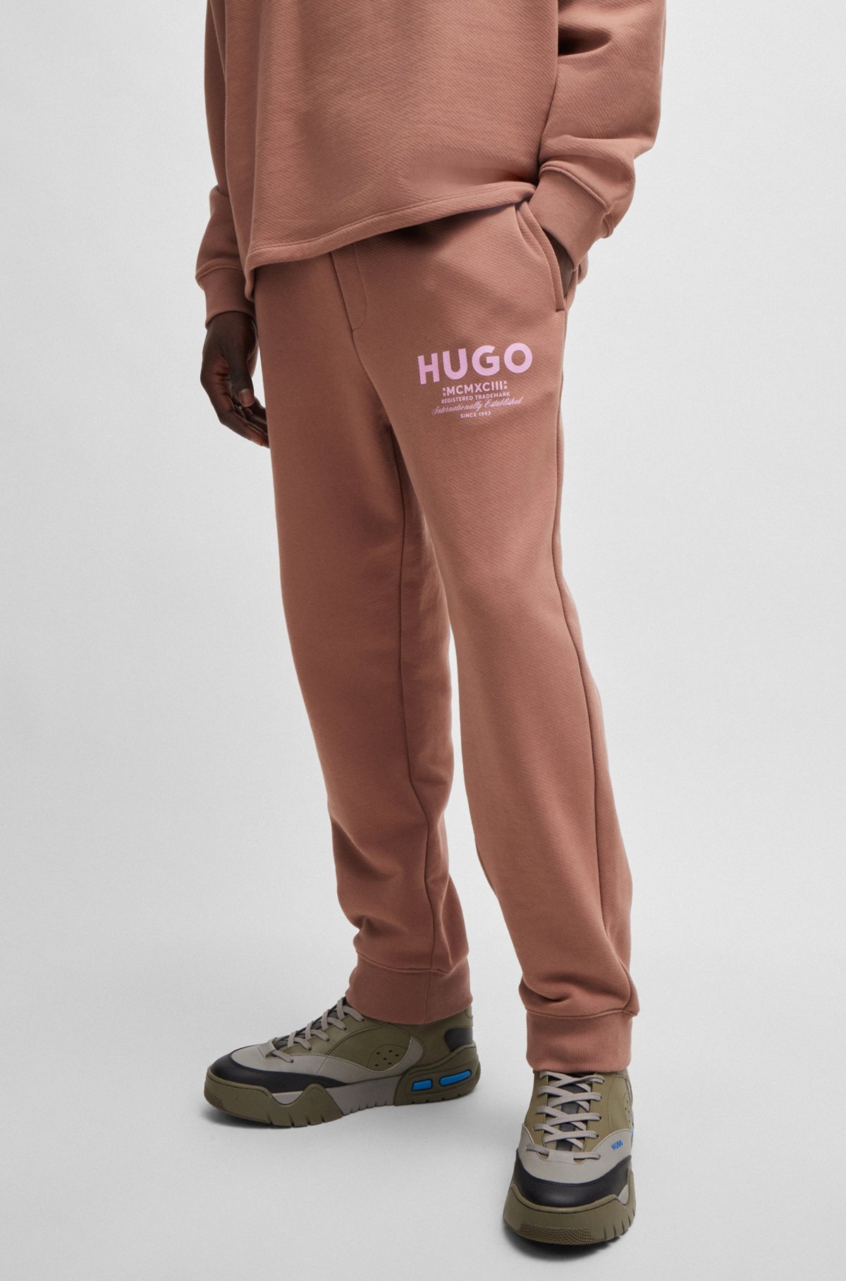 COTTON-TERRY TRACKSUIT BOTTOMS WITH LOGO PRINT - 3