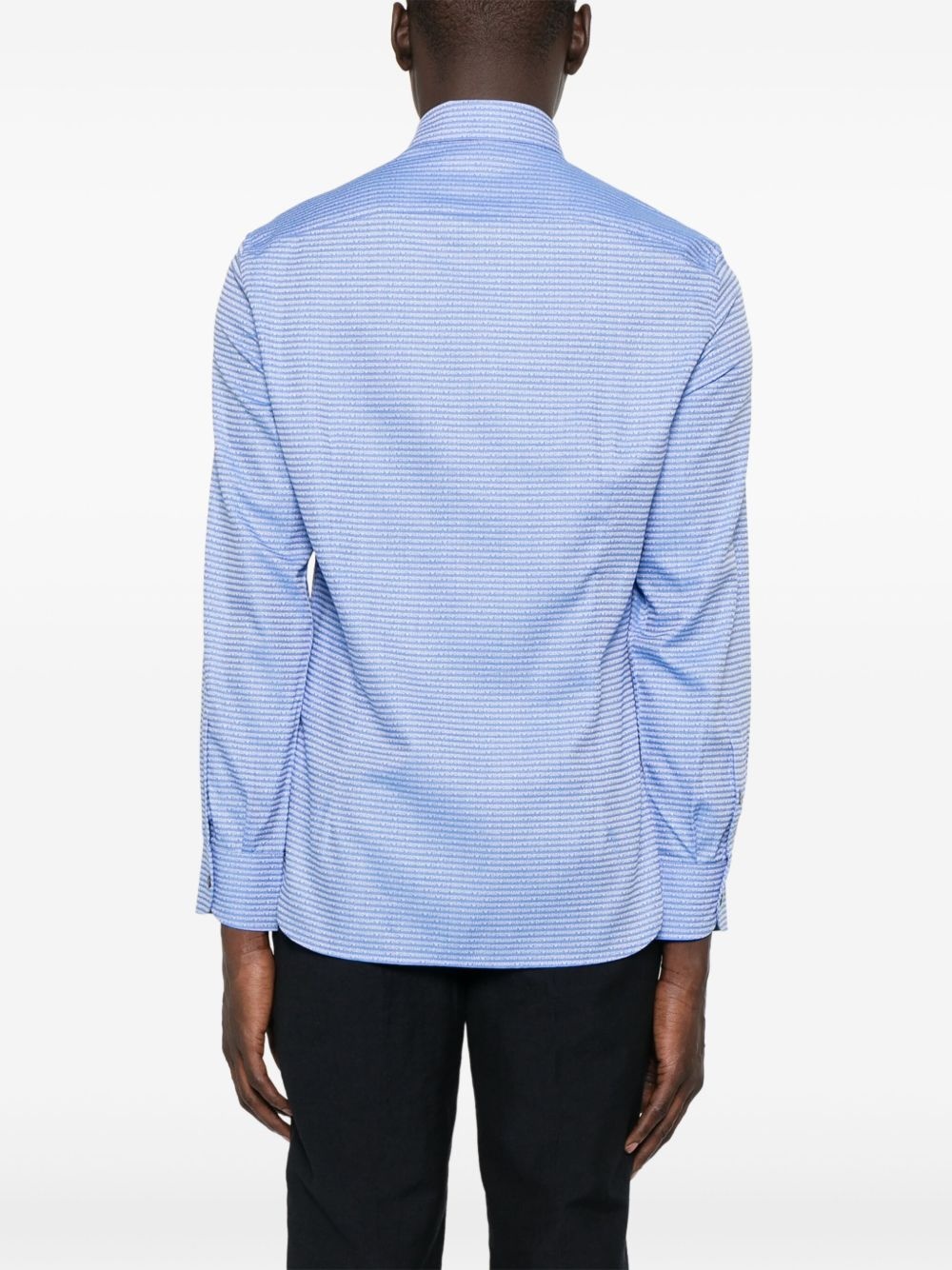 jacquard-logo cotton shirt - 4