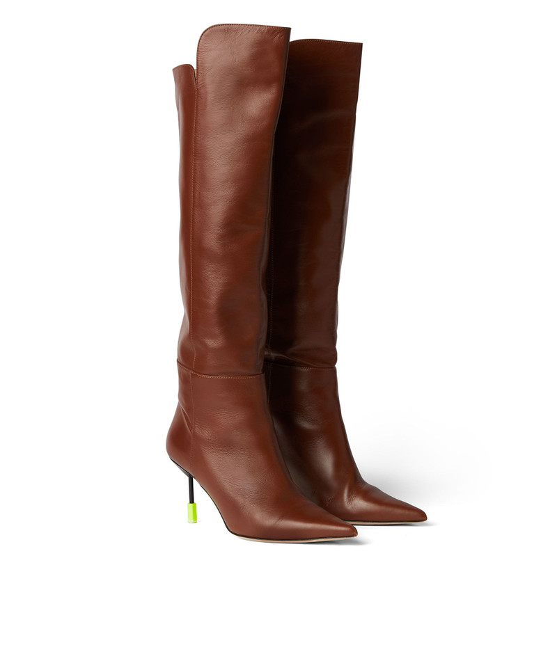 High leather boots with heel 3