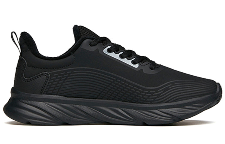 (WMNS) ANTA Running Series Sneakers Leather with Fleece 'Black' 122145571-10 - 2
