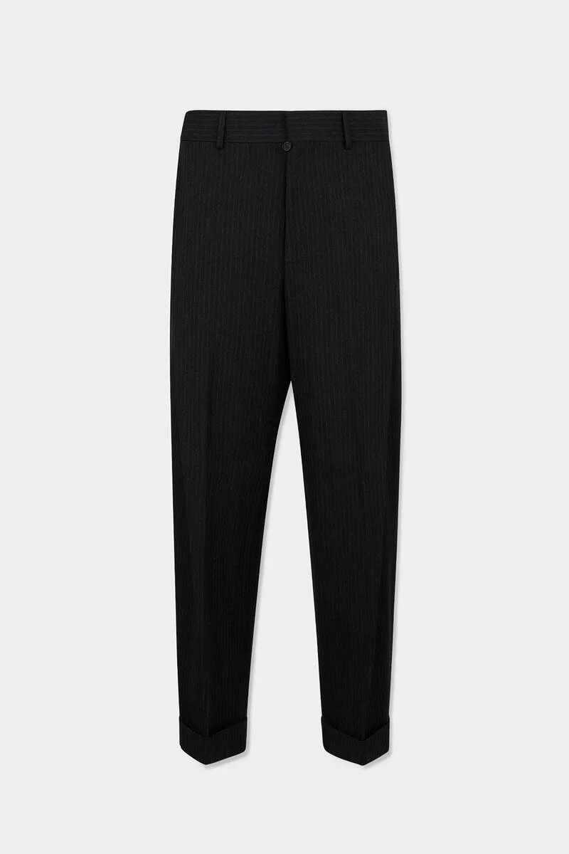 PINSTRIPED WIDE PLEAT PANT - 1