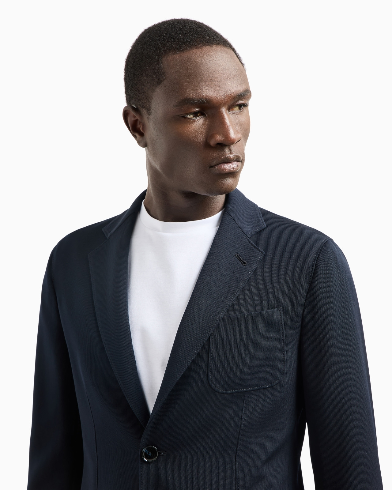 UPTON LINE SINGLE-BREASTED JACKET IN VIRGIN WOOL CANNETÉ - 5