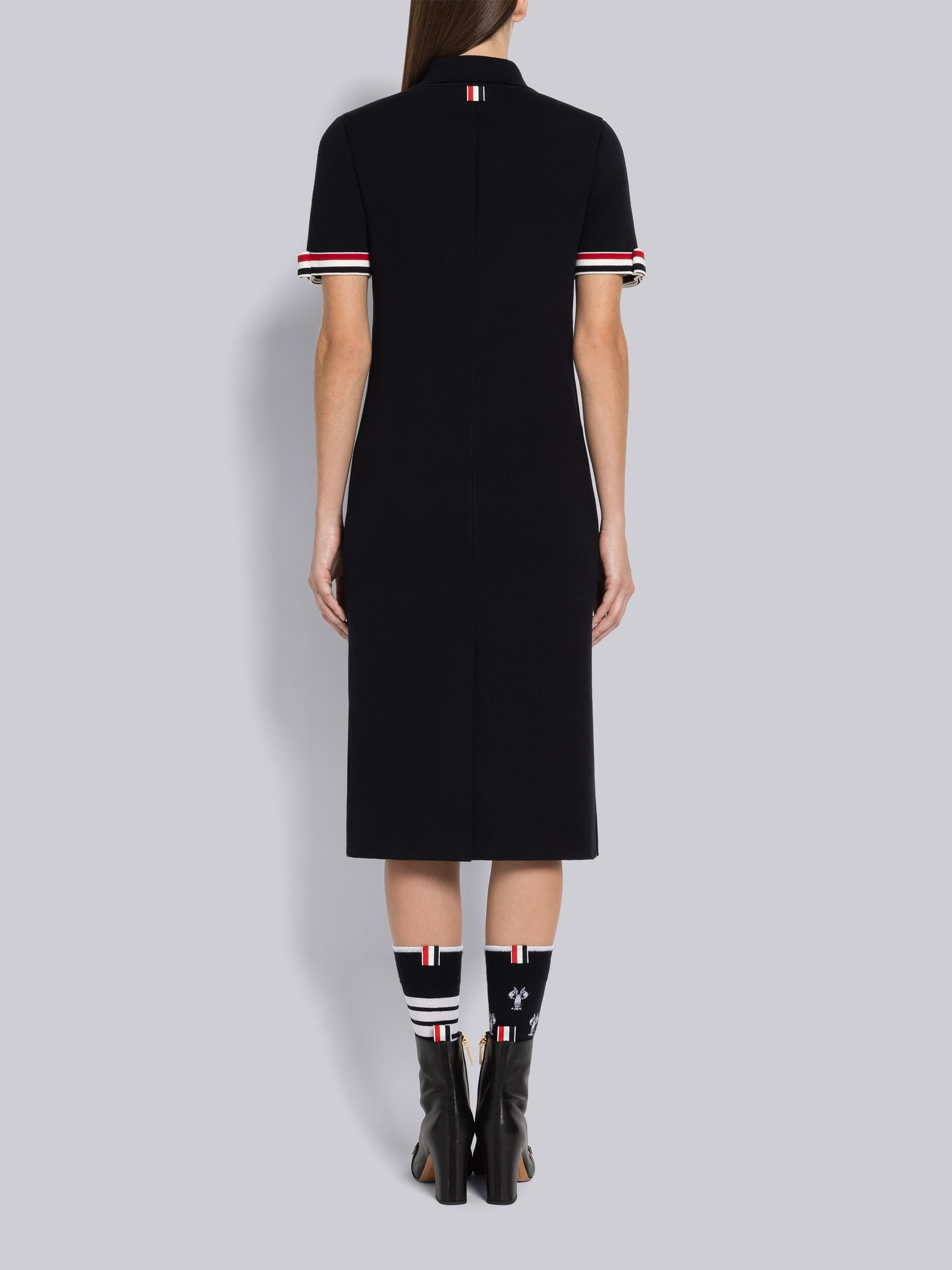Double Face Cotton Bow Armband Pencil Dress - 3