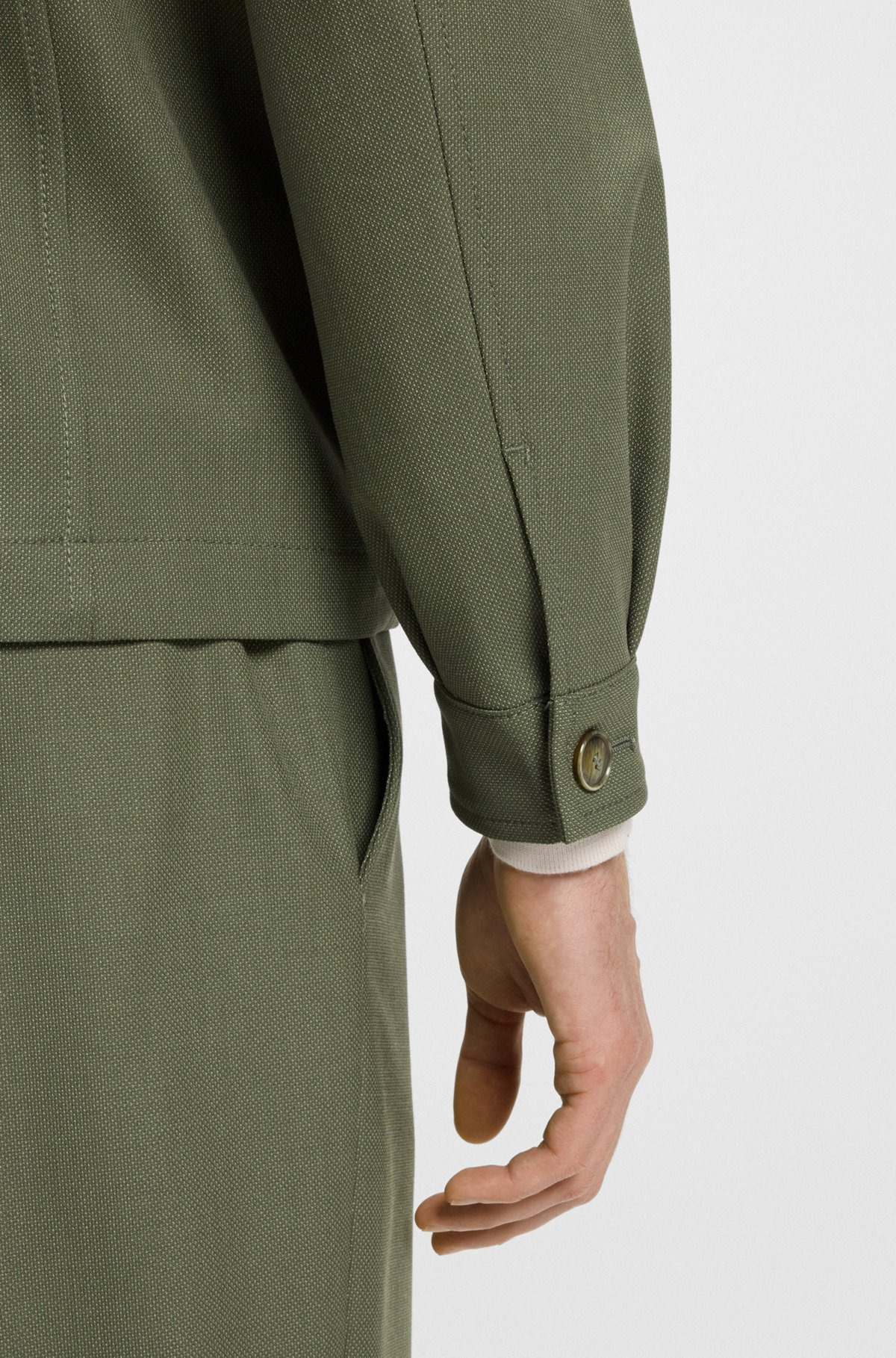 RELAXED-FIT OVERSHIRT IN MACHINE-WASHABLE PERFORMANCE-STRETCH FABRIC - 6