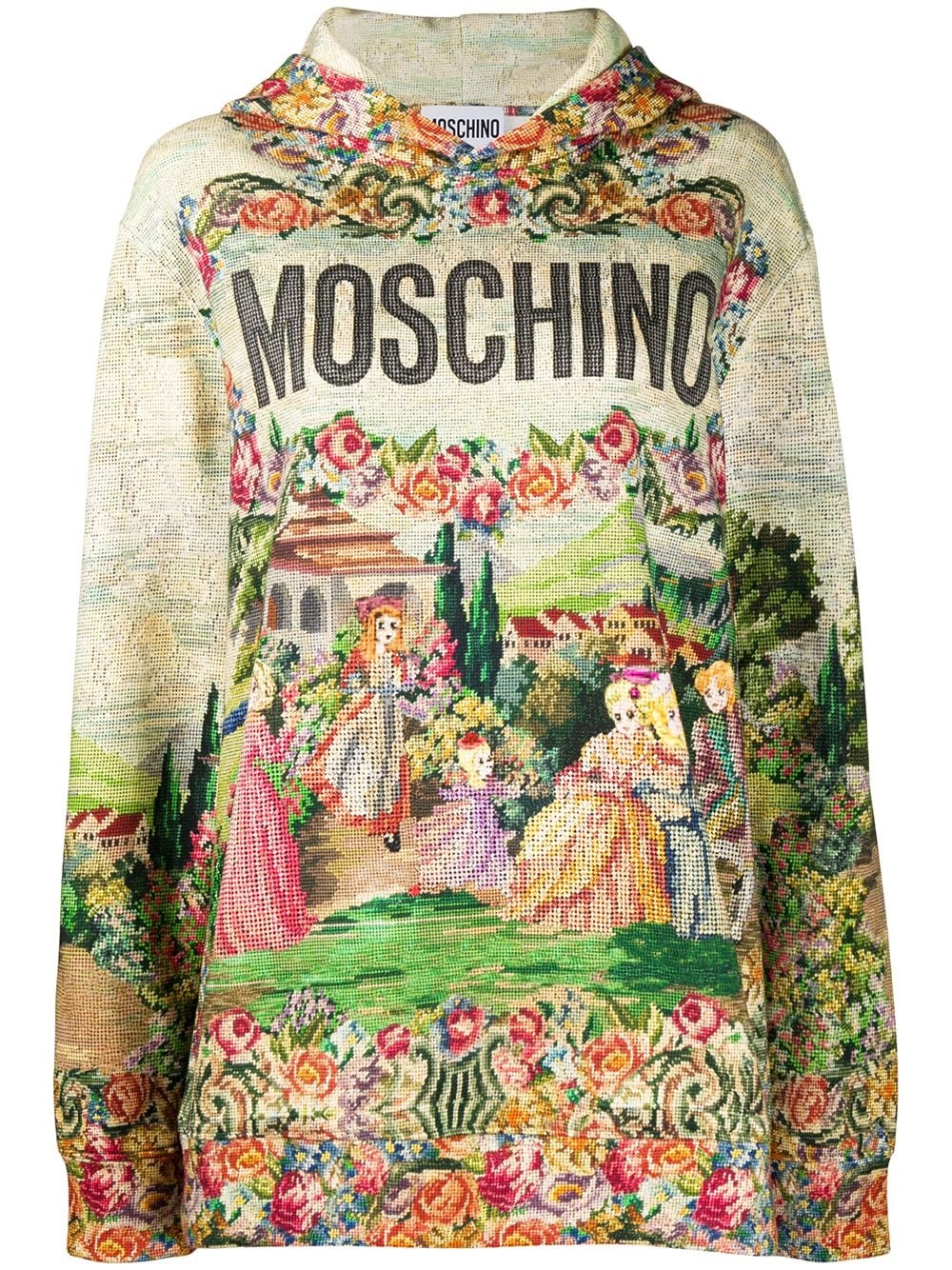 tapestry-print hoodie - 1